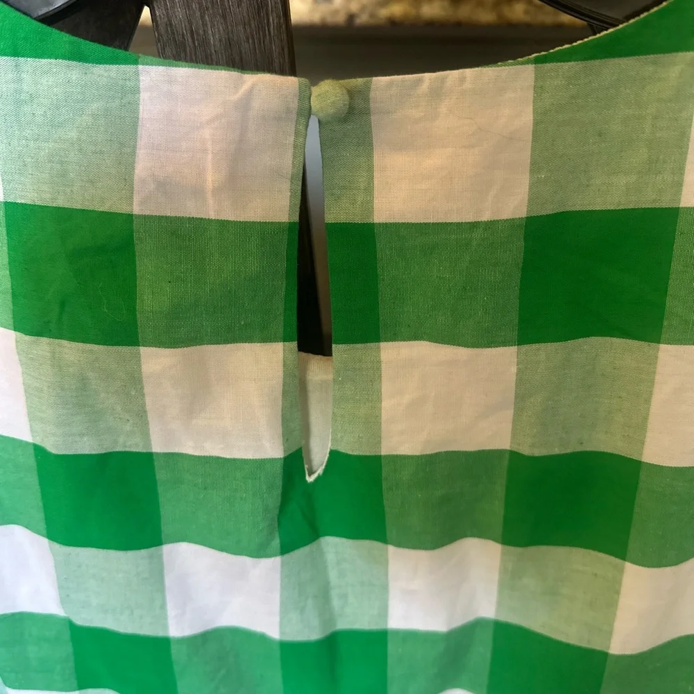 💚 Aura Green/White Checkered Dress. Pink Accents & Pockets. Women’s Large. NWOT. - Picture 7 of 14